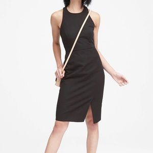 Banana Republic Petite Sloan Sheath Black Dress